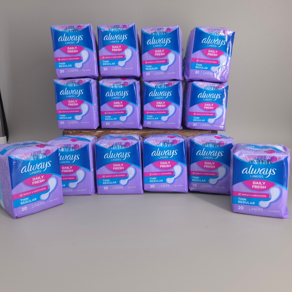 Always Panty Liner Women 280 Count Thin Regular Daily Fresh Unscented New Sealed